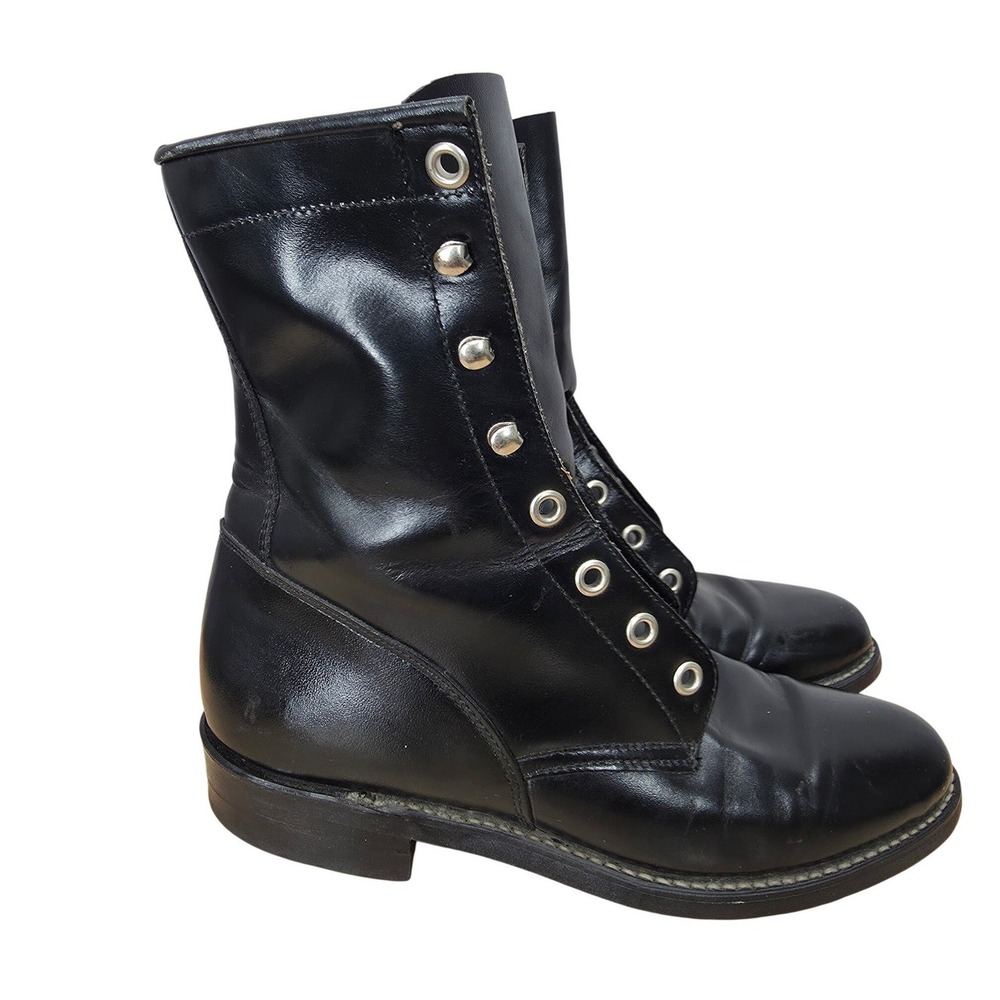 Justin Boots Womens 4.5 Western Kiltie Black 506 L Vintage Roper Lace Up